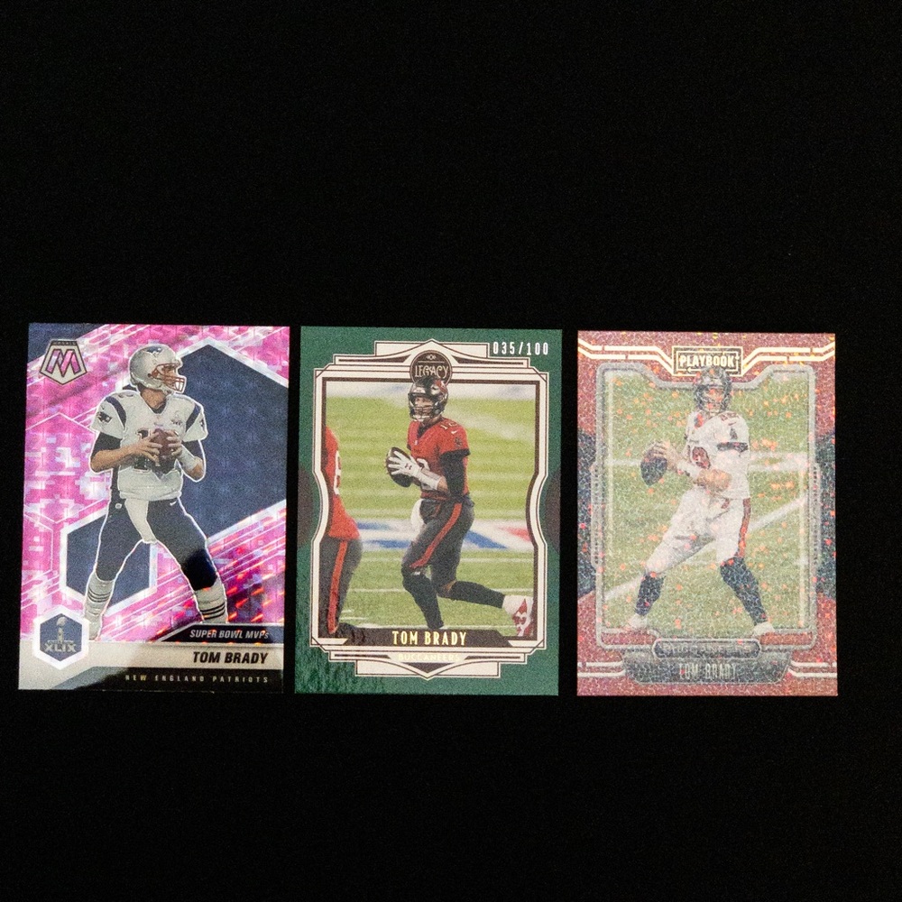 TOM BRADY CARD LOT PATRIOT BUCCANEERS HOF MVP PINK CAMO PRIZM SPARKLE /100